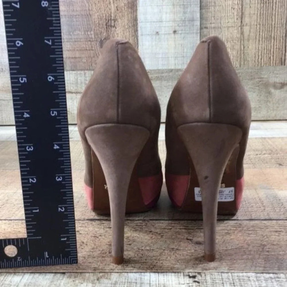 Schultz Closed High Heel Nubuck Capuccino Shoes Women's 8B  Slip On‎ - Picture 6 of 11